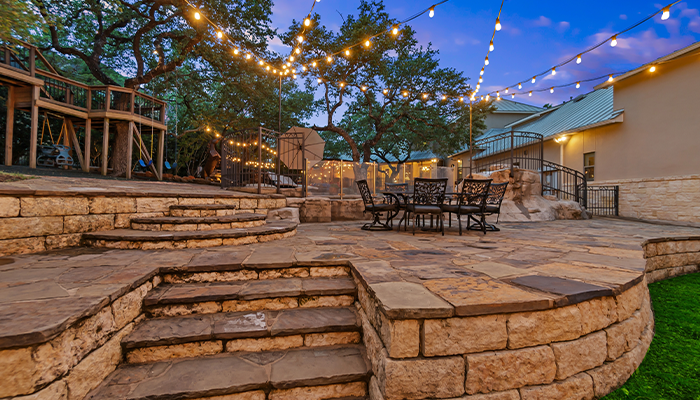 Patio at night